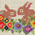 Kaninchen im Blumenbeet *Handsticken / Bügelperlen*