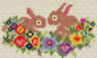 Kaninchen im Blumenbeet *Handsticken / Bügelperlen*