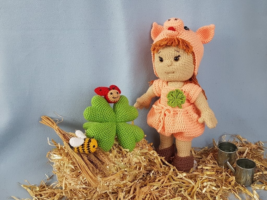 Häkelanleitung Puppenkleidung, Schweinchen Annabell