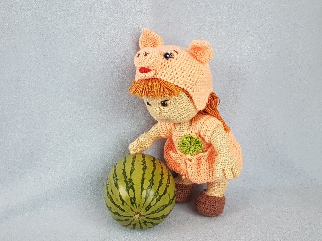 Häkelanleitung Puppe, Schweinchen Annabell - Bild 2