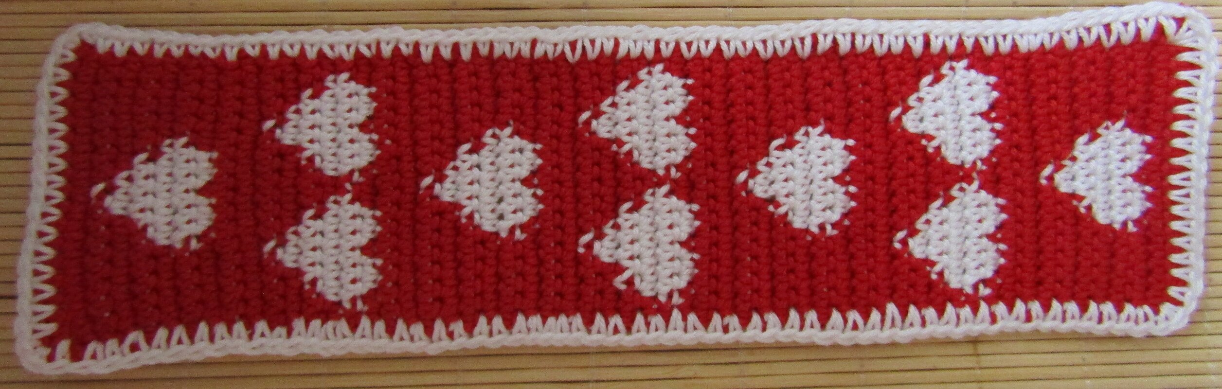 Lesezeichen Herz - einfache Arbeit zum Einstieg in die Tapestry-Technik