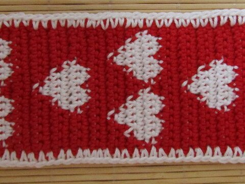 Lesezeichen Herz - einfache Arbeit zum Einstieg in die Tapestry-Technik