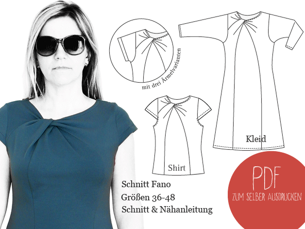 Schnittmuster Kleid mit Knoten, Knotenkleid "Fano"