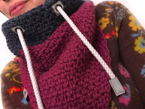 Hoodie-Schalkragen Keilkragen gehäkelt