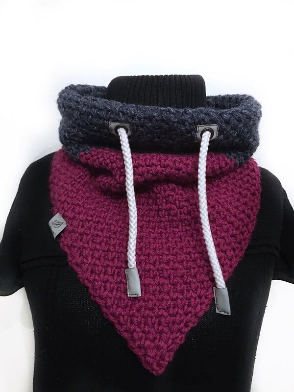 Hoodie-Schalkragen Keilkragen gehäkelt - Bild 8