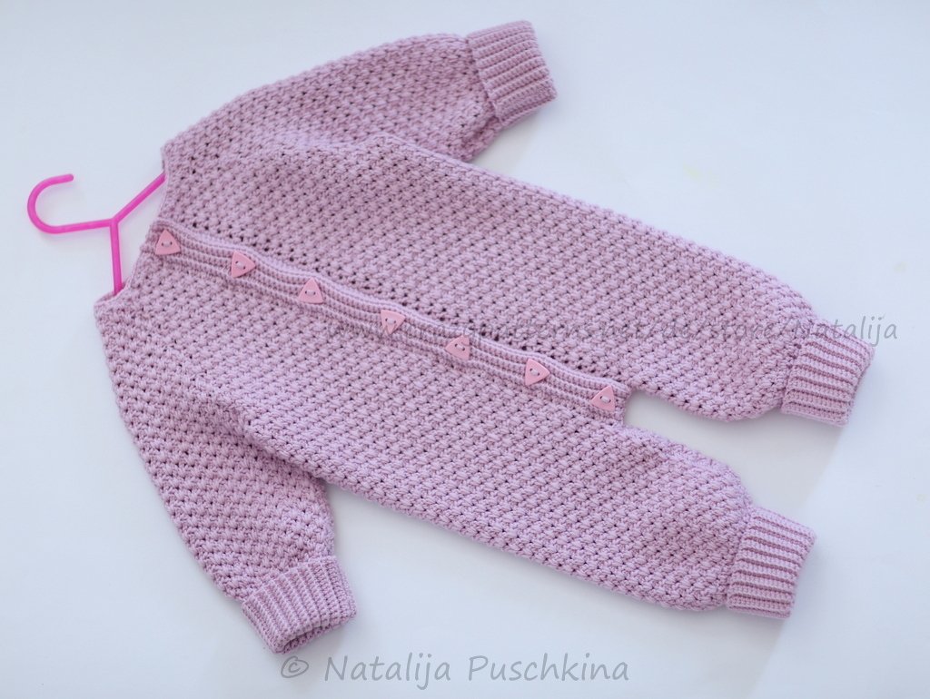 Strampelanzug für Mädchen und Jungen in Gr. 56-86, Häkelanleitung - Bild 5