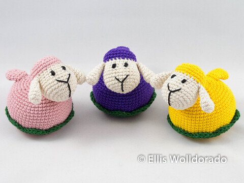 Bunte Kugelschafe, Deko oder Nadelkissen, Häkelanleitung