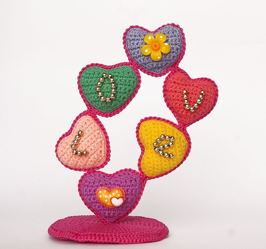 Crochet pattern for a heart tree. Colorful souvenir. Valentine's Day gift - Image 5