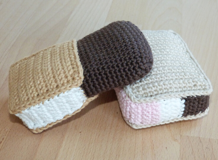 Häkelanleitung für Eis-Klassiker: Domino und Happen