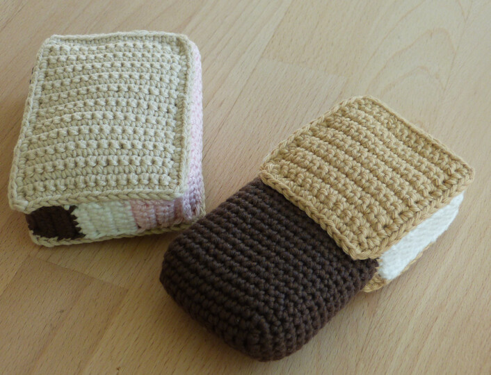 Häkelanleitung für Eis-Klassiker: Domino und Happen