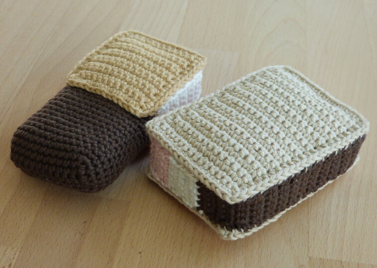 Häkelanleitung für Eis-Klassiker: Domino und Happen