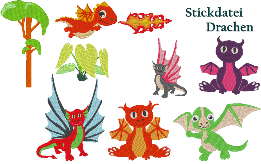Drachen Stickdatei