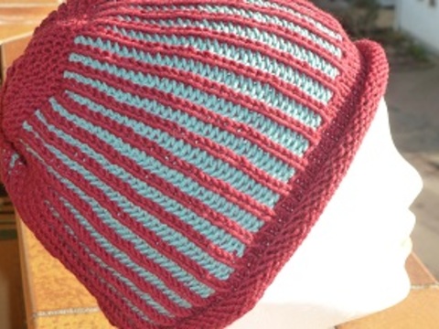 Mütze mit Patentmuster gestrickt