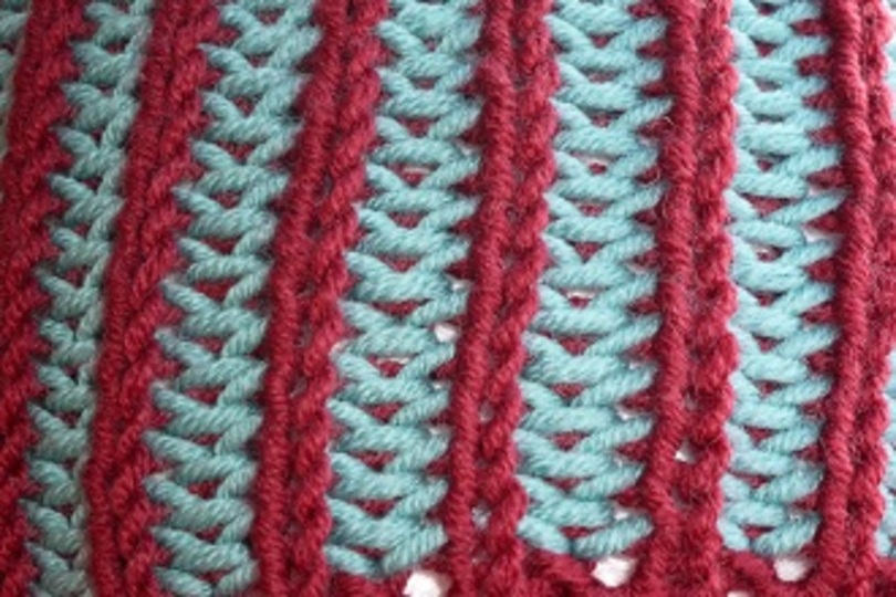 Mütze mit Patentmuster gestrickt