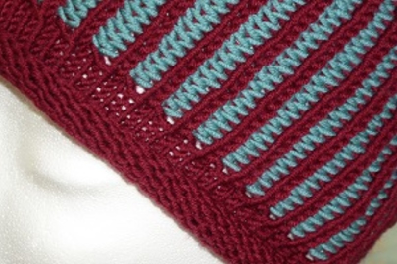 Mütze mit Patentmuster gestrickt