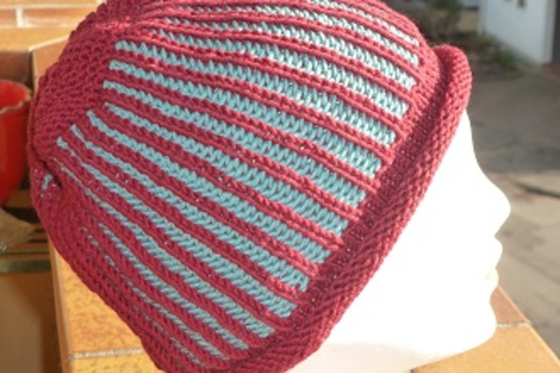 Mütze mit Patentmuster gestrickt