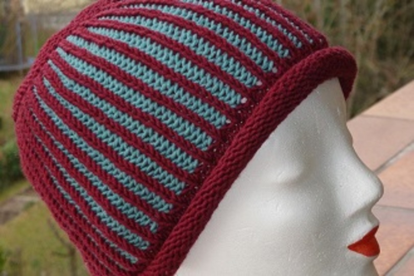 Mütze mit Patentmuster gestrickt