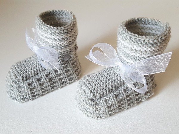 Babyschuhe Stricken Mit 2 Nadeln Kostenlos Strickanleitung Babyschuhe, Baby-Booties mit 2 Nadeln gestrickt