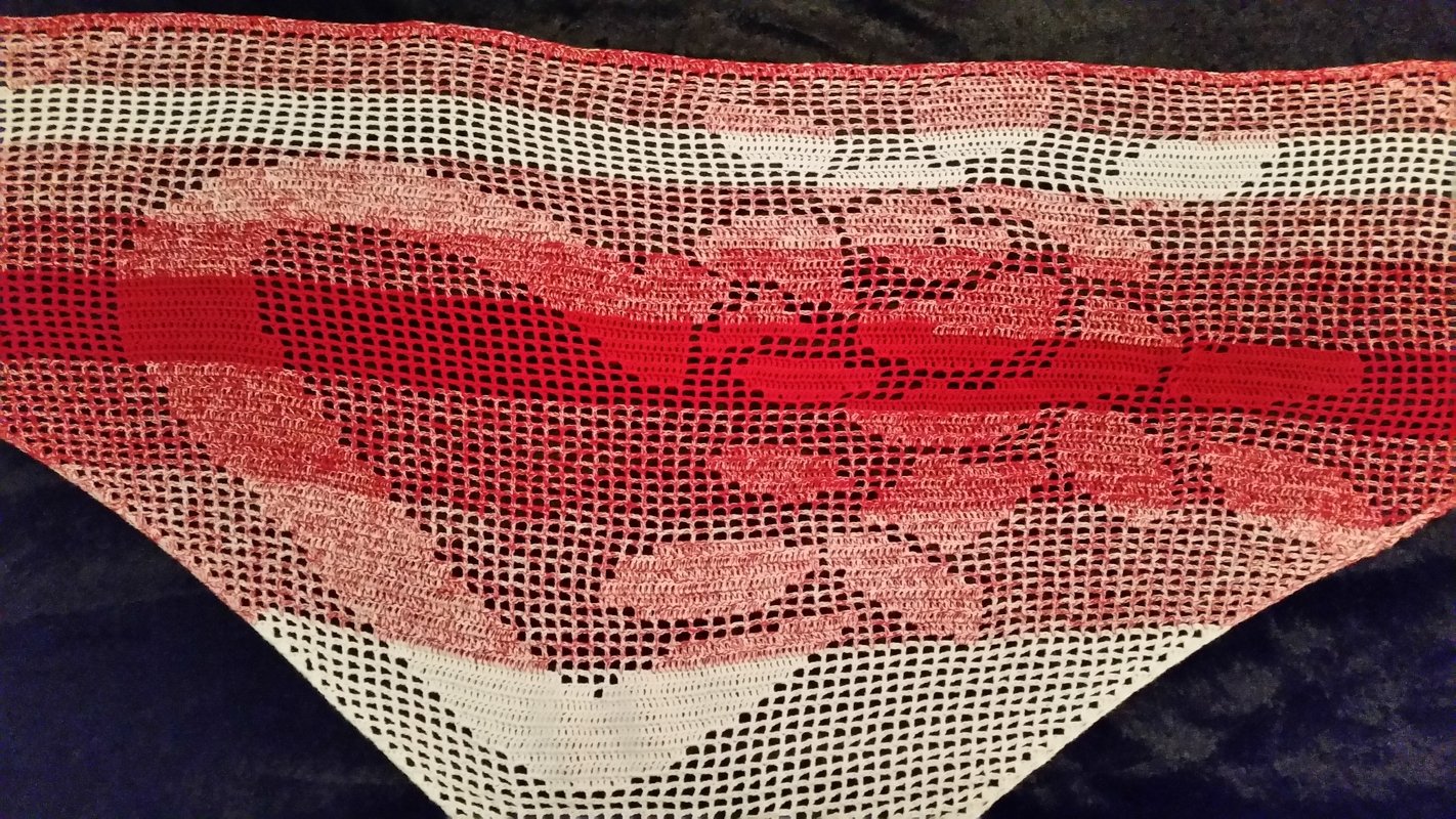 Motivtuch, Herzblume, Dreieckstuch, Häkelanleitung