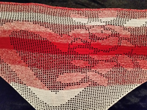 Herzblume, Motivtuch, Häkeltuch, Dreieckstuch