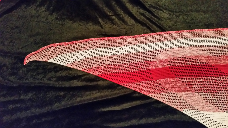 Motivtuch, Herzblume, Dreieckstuch, Häkelanleitung