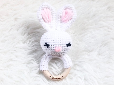 Häkelanleitung Babyrassel Hase "Candy"