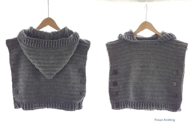 Crochet pattern bodywarmer / hooded pullover