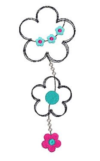 Stickdatei Blumengirlande senkrecht 13x18cm