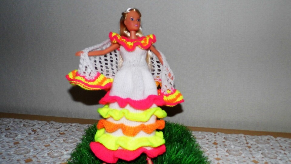 Strickanleitung Kleid Samba für Modepuppen 29cm