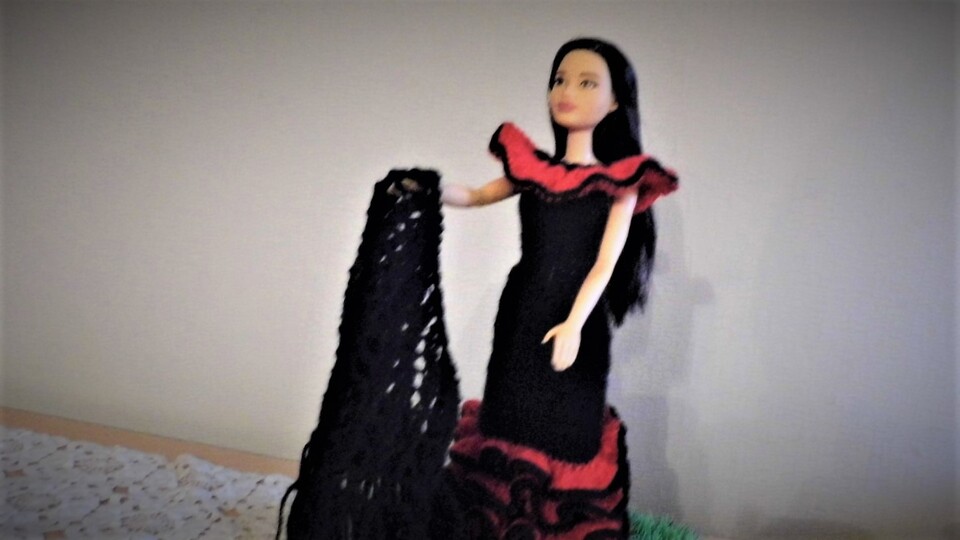 Strickanleitung Kleid Carmen für Modepuppen 29cm