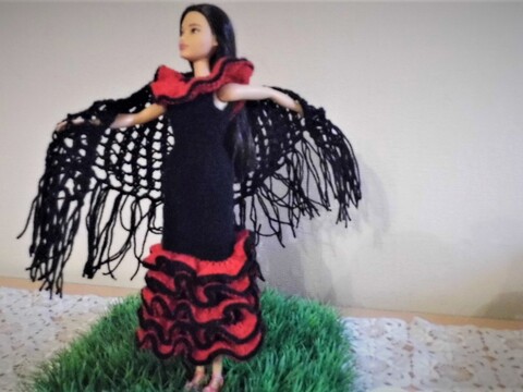 Strickanleitung Kleid Carmen für Modepuppen 29cm