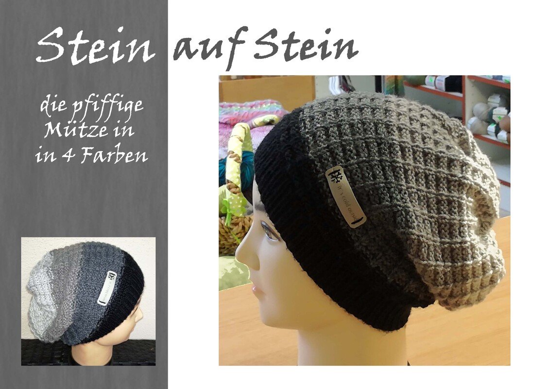 * Mütze Stein auf Stein * zum stricken, alle Größen,