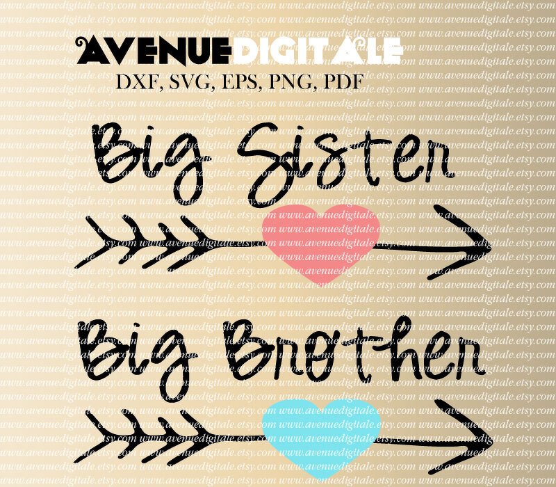 Big sister big brother SVG DXF EPS PNG PDF cutting files for Silhouette Cameo Graphtec Cricut - Image 2