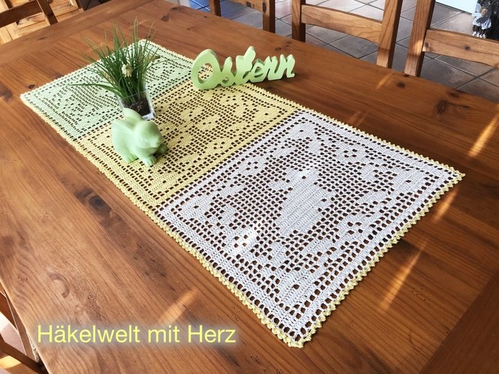 Häkeln / Tischläufer "Hasi"