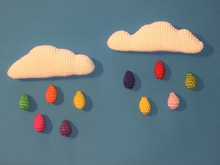 Wölkchen mit Tropfen - Häkelanleitung