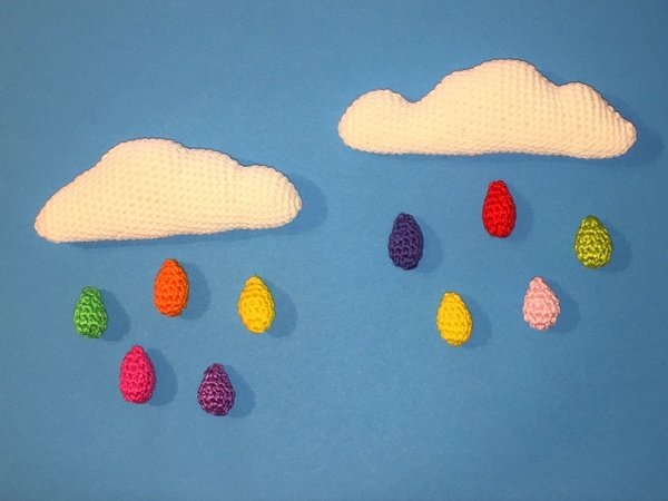 Wölkchen mit Tropfen - Häkelanleitung