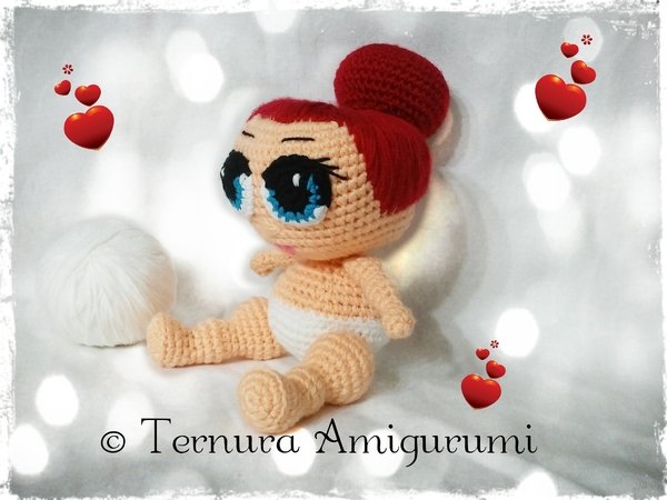 Crochet pattern doll, LOL Surprise PDF english- deutsch- dutch ternura amigurumi