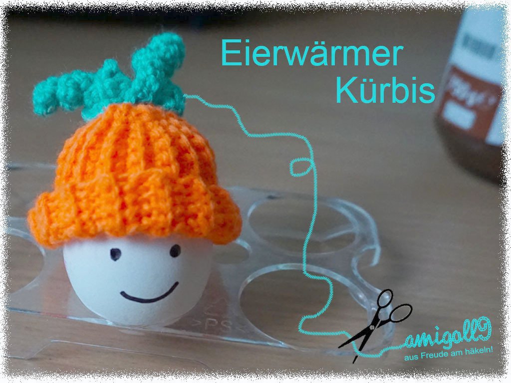 Crochet pattern: egg warmer "pumpkin"