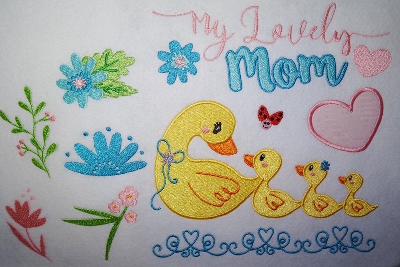 Entenfamilie Stickdatei