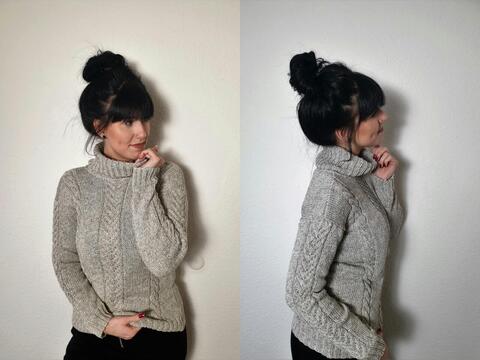 142 Strickanleitung Rollkragenpullover Kuschelteil