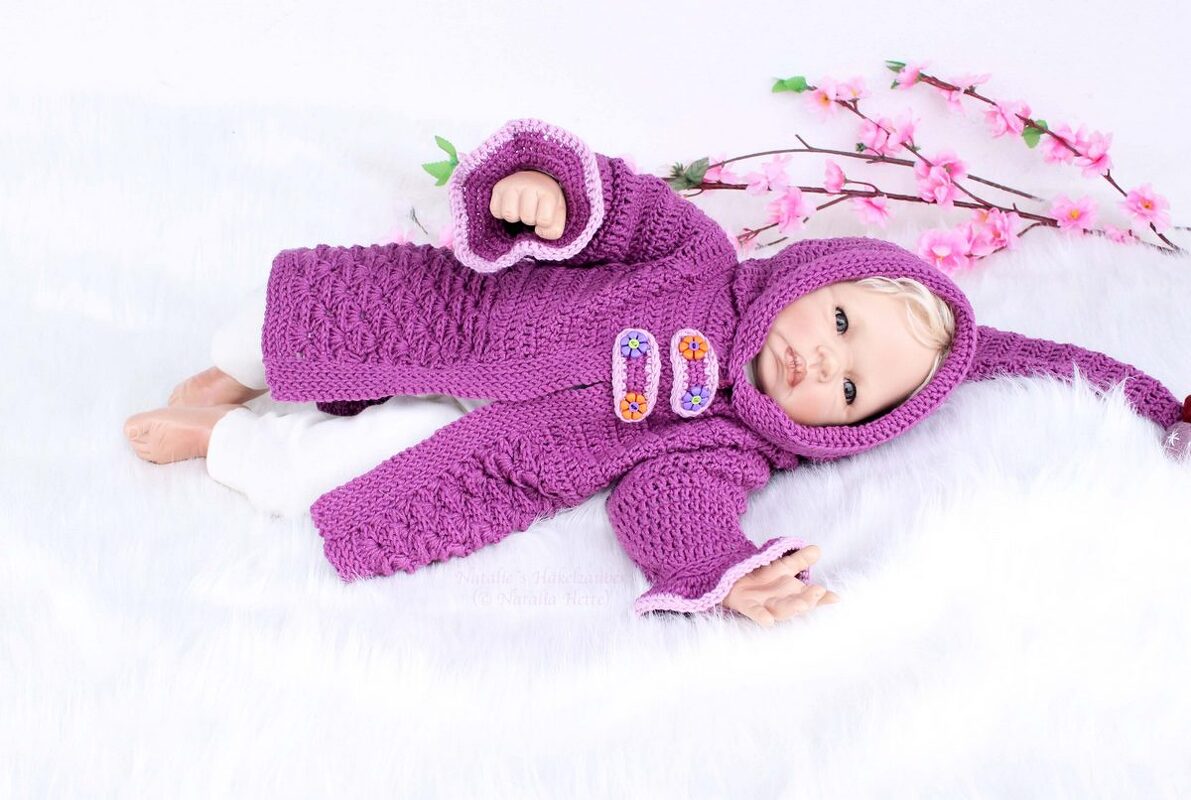 Zipfeljacke "Brombeere" (Gr. 50-128, Raglan) - Bild 7