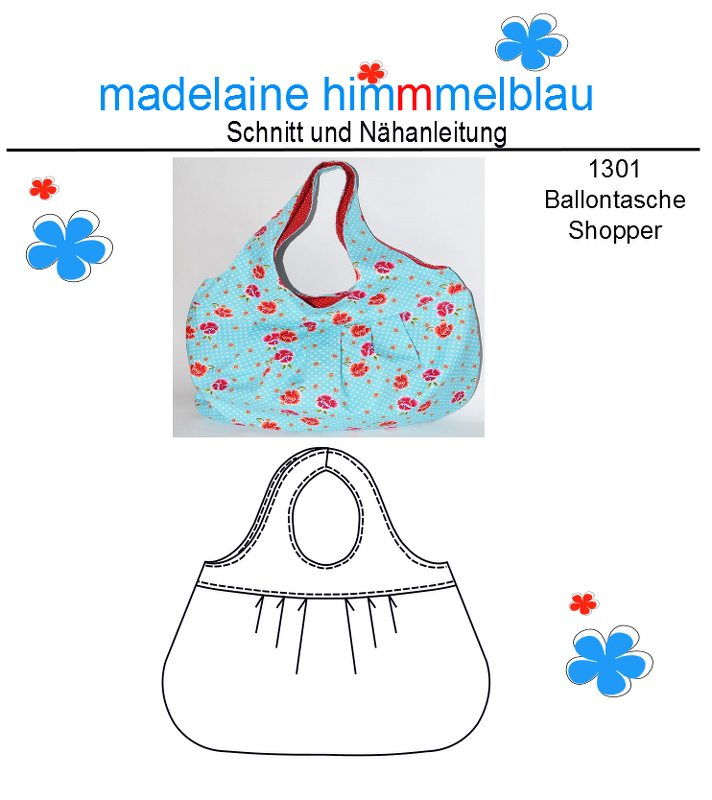 1301 Schnittmuster Ballontasche Tasche Shopper PDF