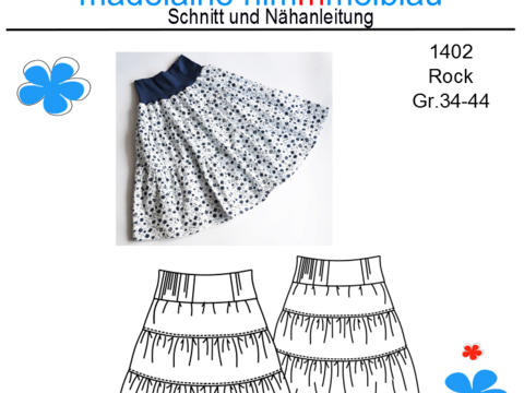 1402 NUR Nähanleitung Damenrock Sommerrock Stufenrock Rock Gr.34-44 PDF