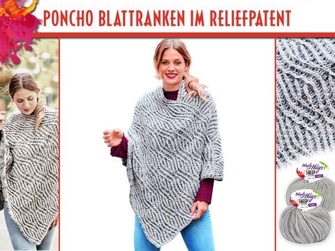 PONCHO BLATTRANKEN IM RELIEFPATENT