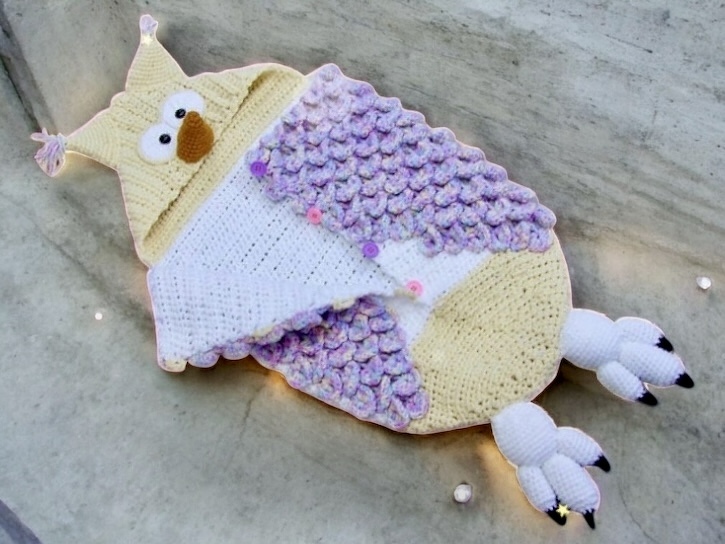 Sleeping Bag Snowy Owl Hedwig - Crochet Pattern - Image 3