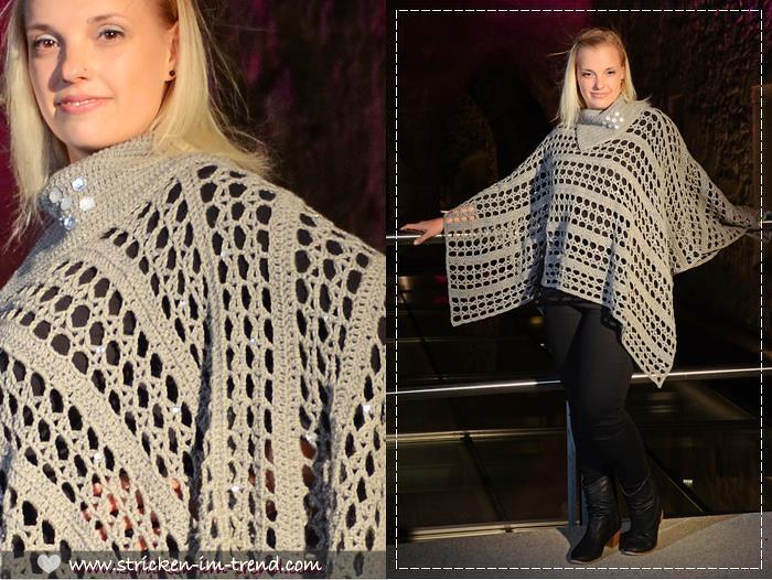 Häkelanleitung für Poncho in UNI-Größe | #PinkRibbon