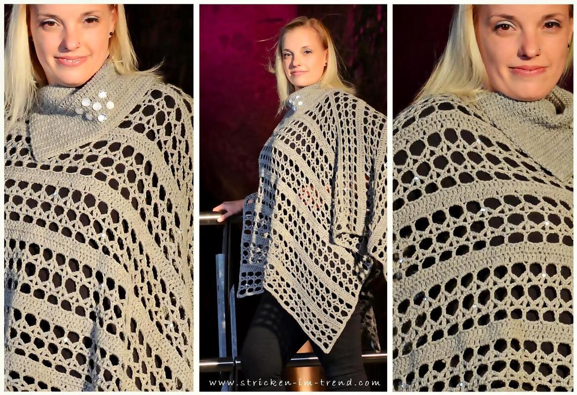 Häkelanleitung für Poncho in UNI-Größe | #PinkRibbon - Bild 5