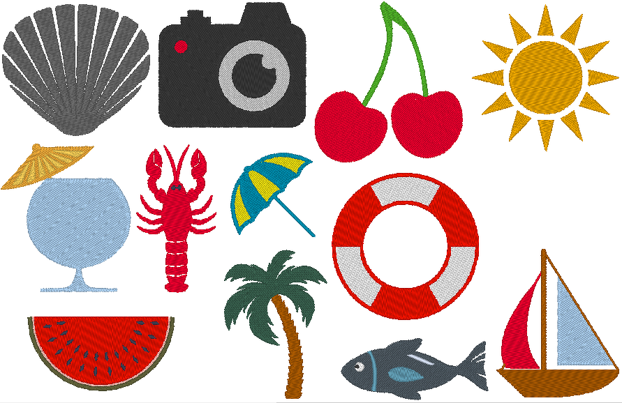 Sommer 2.0 Stickdatei 12 Motive in je 3 Größen - Bild 2