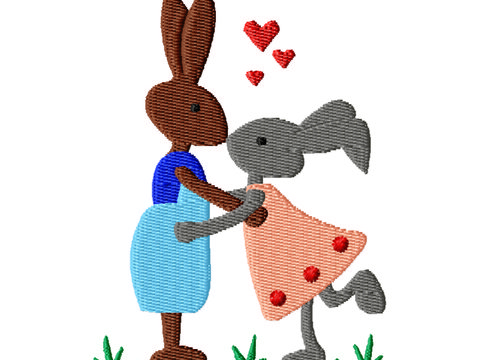 Stickdatei "Osterhasen“ Rahmen 10 cm x 10 cm