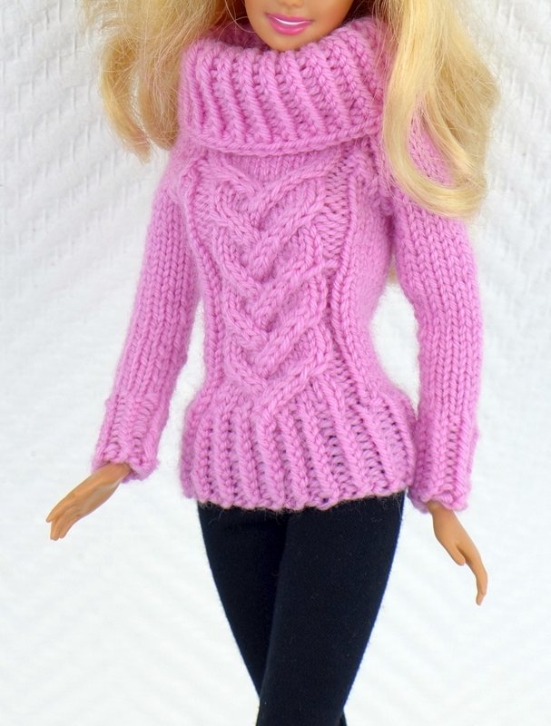 Strickanleitung Rollkragenpulli in 3 Längen für kleine Anziehpuppen